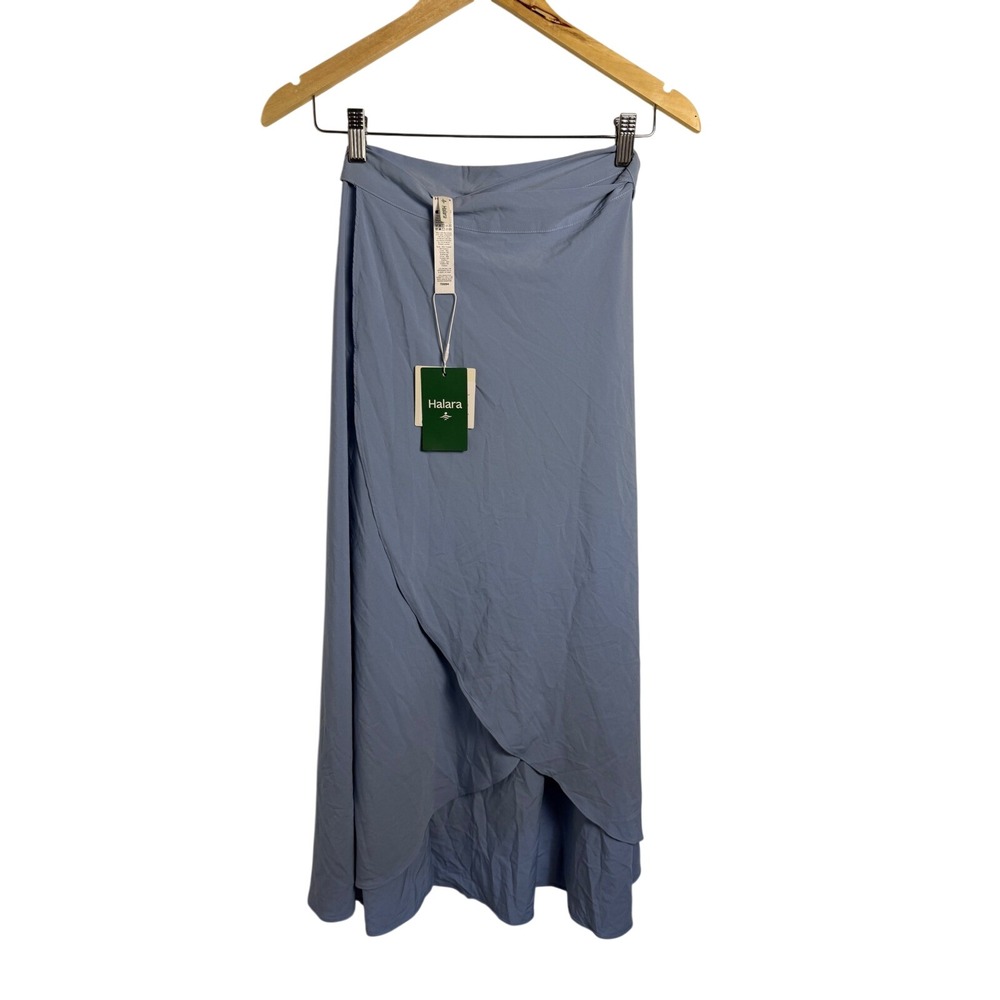 Balletcore Halara Maxi Skirt S Light Blue Wrap Front Tie Back Active Flowy
